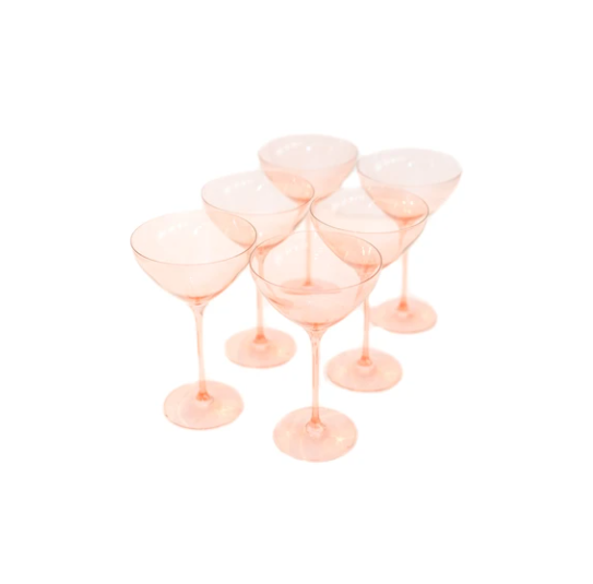 Estelle Colored Glass Martini Glasses (Set of 6) – sewardandlake