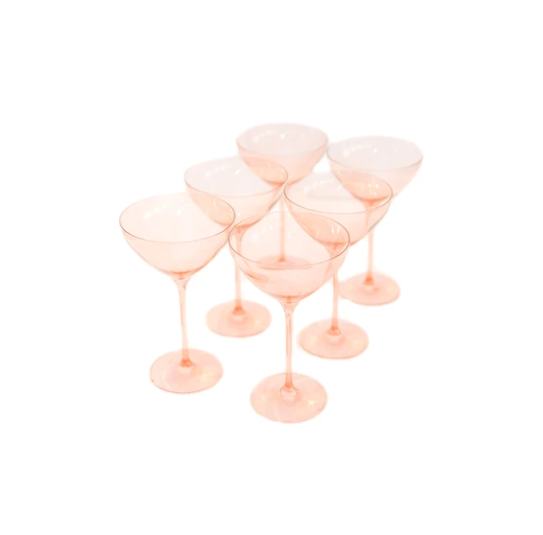 Estelle Colored Glass Martini Glasses (Set of 6)