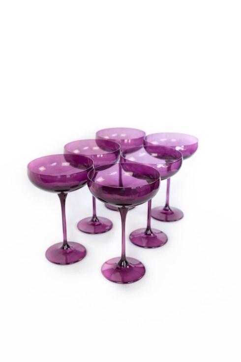 Estelle Colored Glass Champagne Coupes (Set of 6)