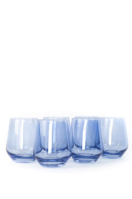 Estelle Colored Glass Stemless Glasses (Set of 6)