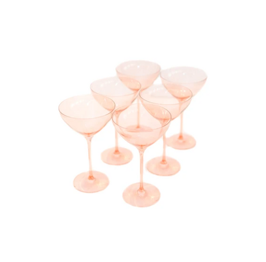 Estelle Colored Glass Martini Glasses (Set of 6)