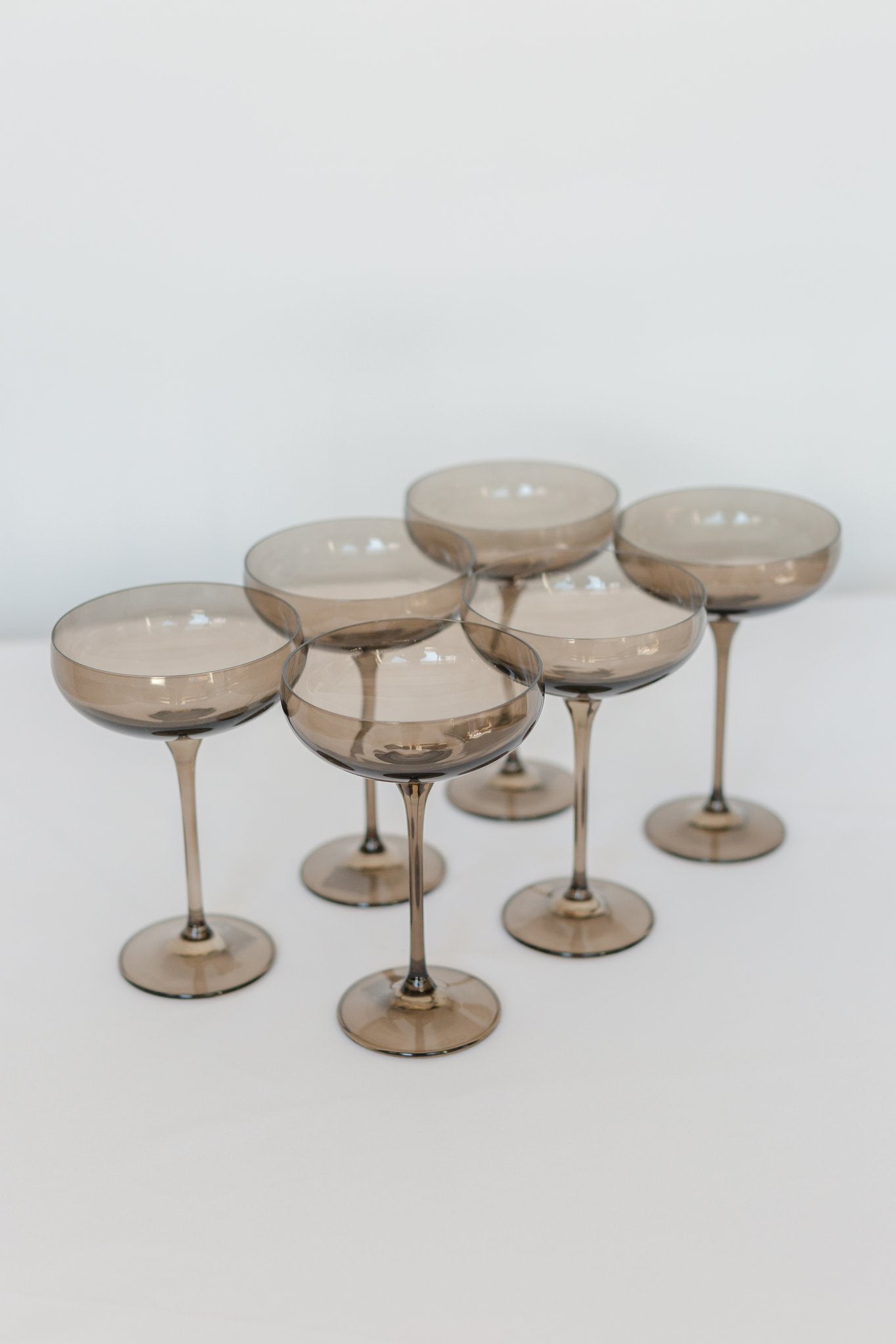 Estelle Colored Glass Champagne Coupes (Set of 6)