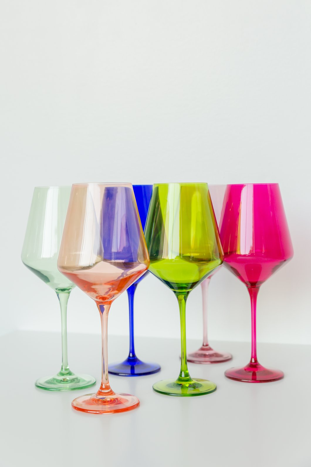 Estelle Colored Glass Estelle Hand-Blown Colored Martini Glasses (Set of 6) - Blush (Set of 6)