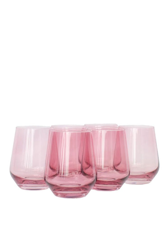 Estelle Colored Glass Stemless Glasses (Set of 6)